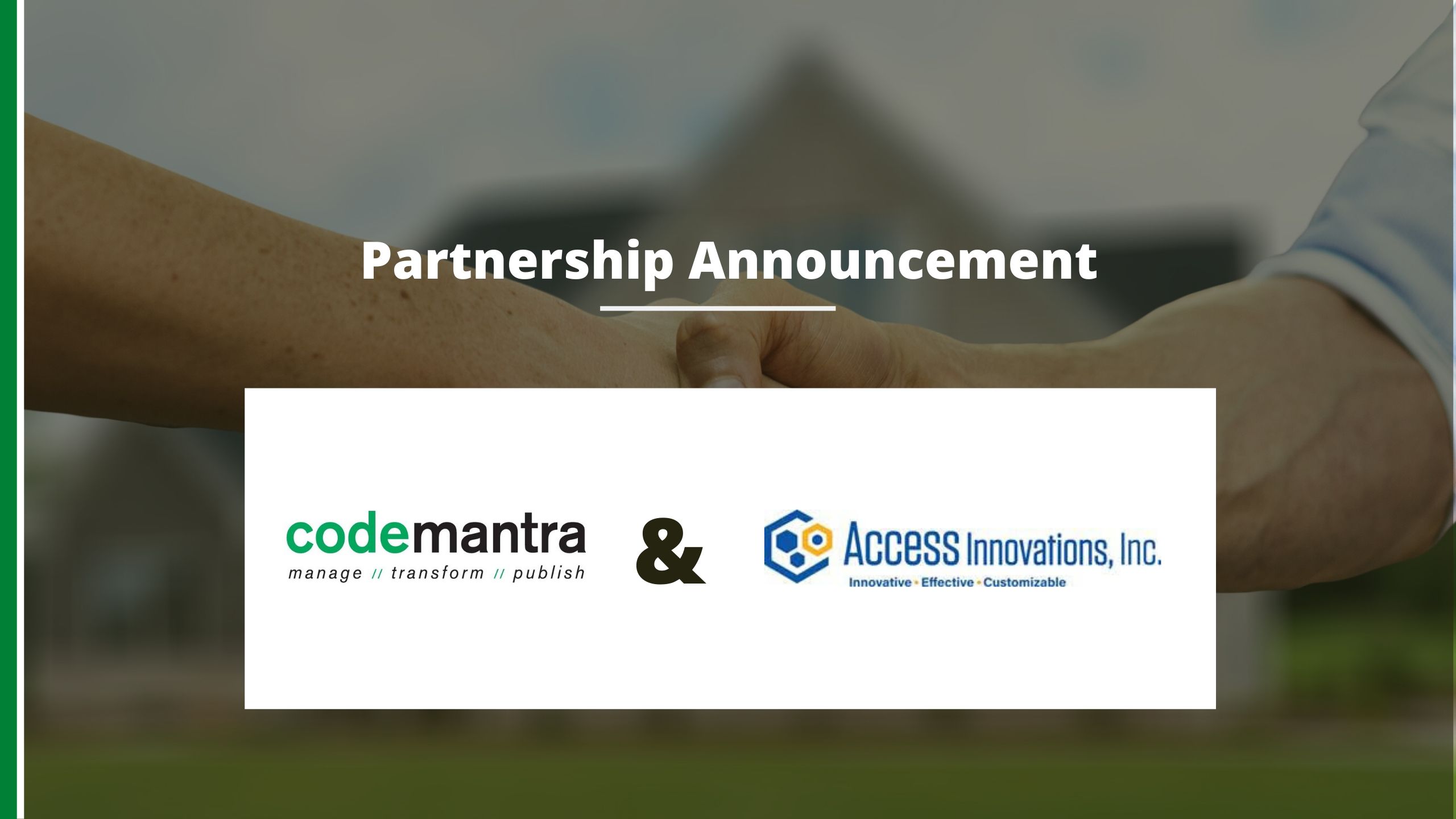 codemantra and access innovation partnership